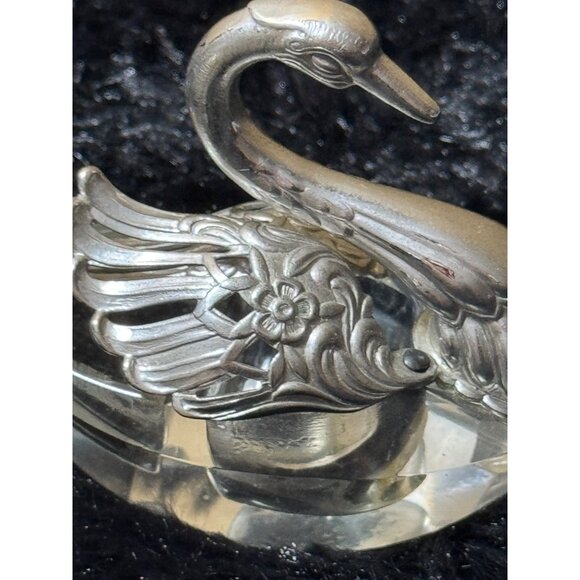 Vintage  Godinger Crystal Sterling Silvet Salt Cellar Articulated Wings Set Of 2 - Picture 5 of 12